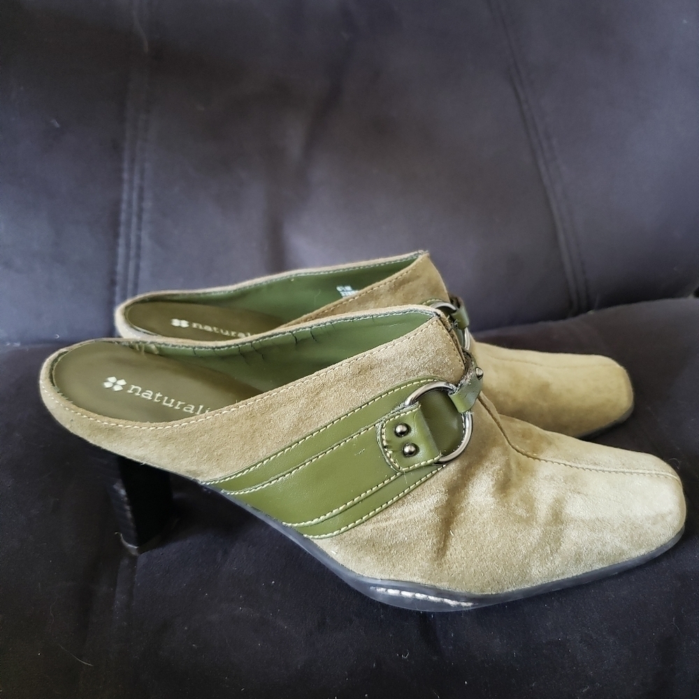 Naturalizer Olive Green Leather Mule Horsebit